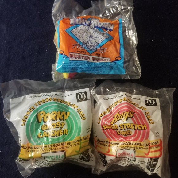 Warner Bros. Other - 3 NIB NWOT 90s Looney Toons McDonald toys